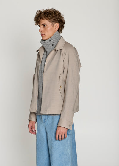 Beige Sport Harrington Jacket