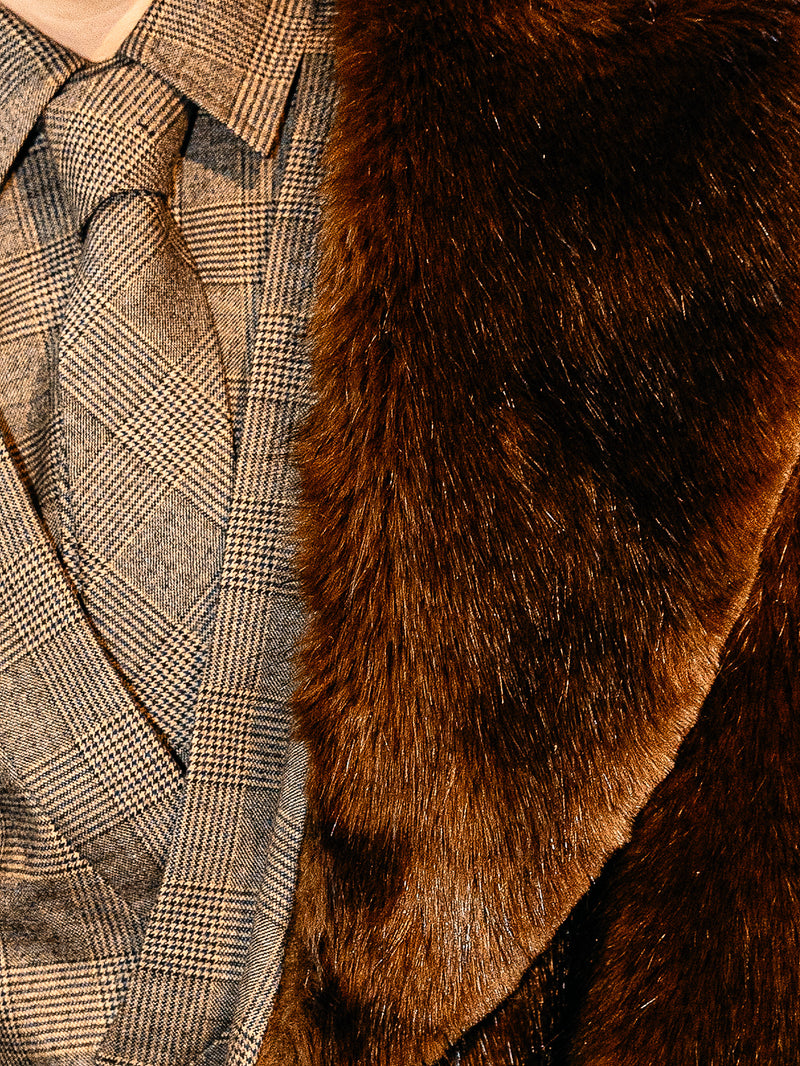 Notched Lapel Fur Jacket  [Pre-Order]