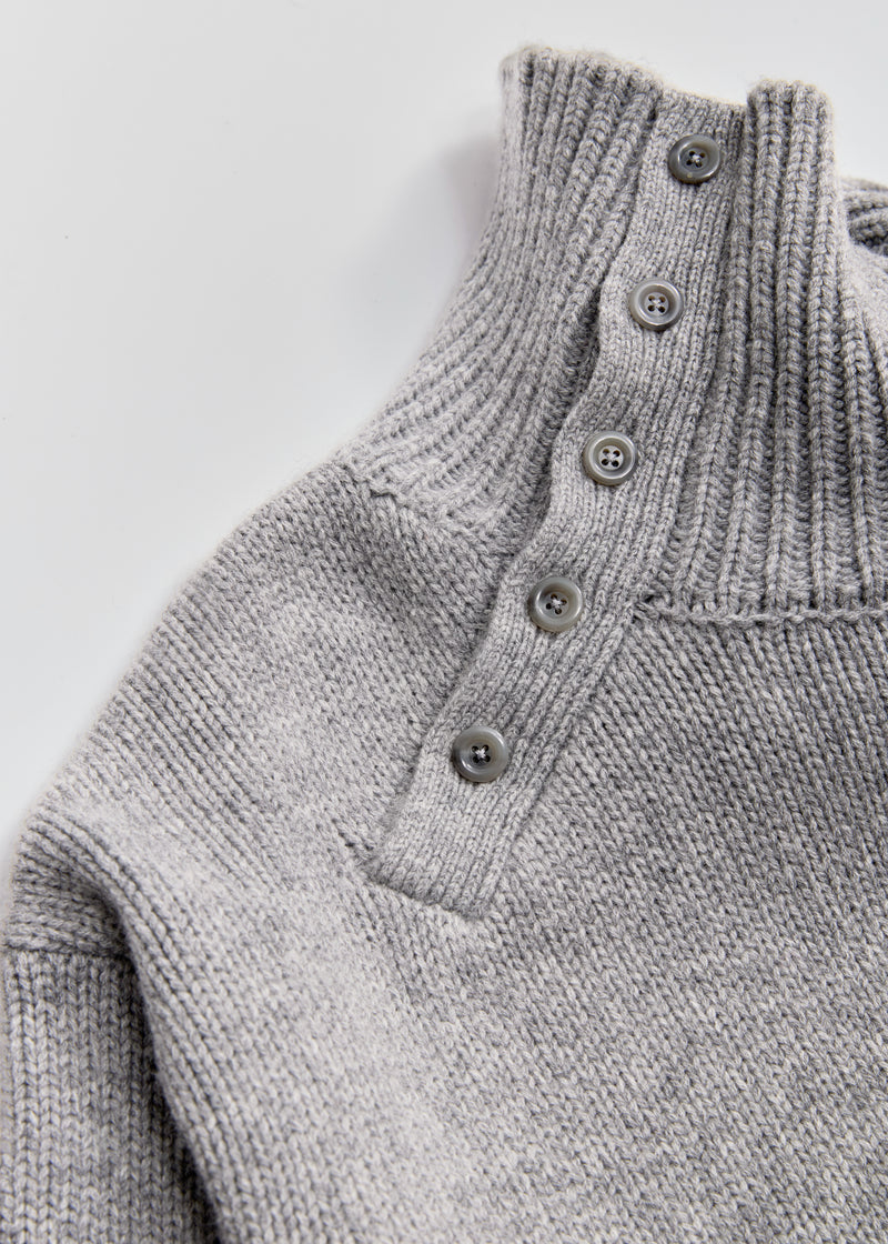 Grey Oversized Cashmere Turtleneck