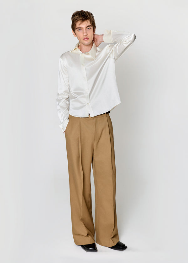 Camel Pleated Trousers