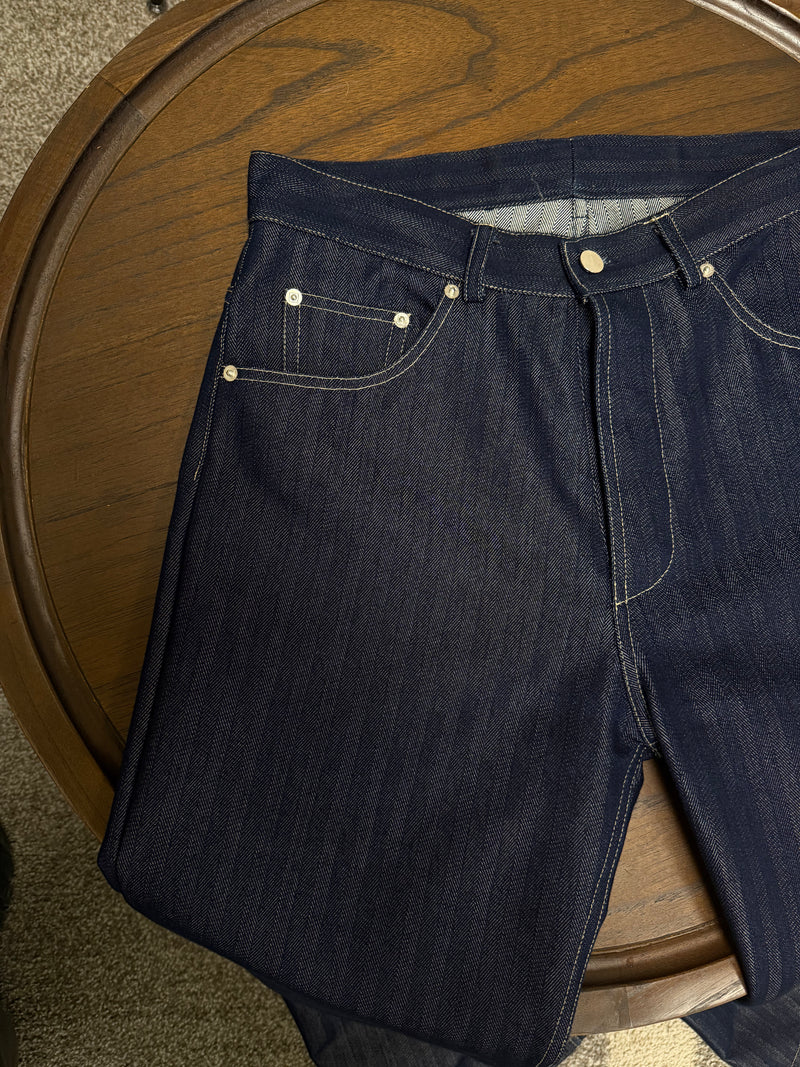 Indigo Harringbone Jeans