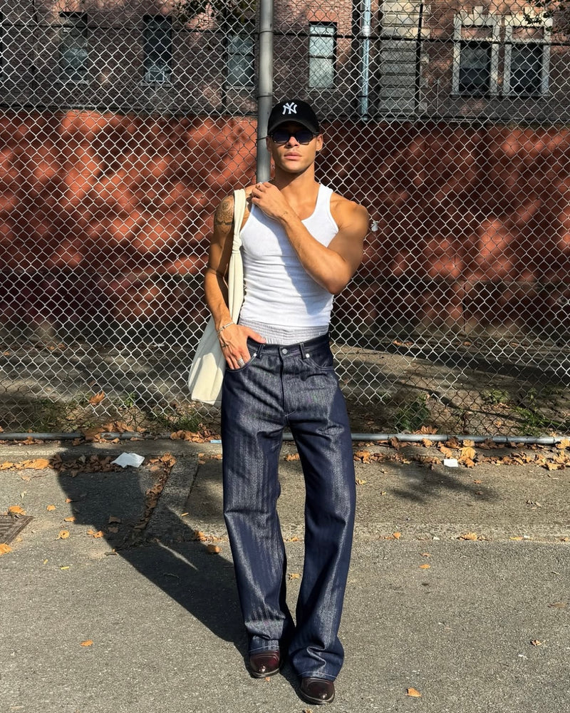 Indigo Harringbone Jeans