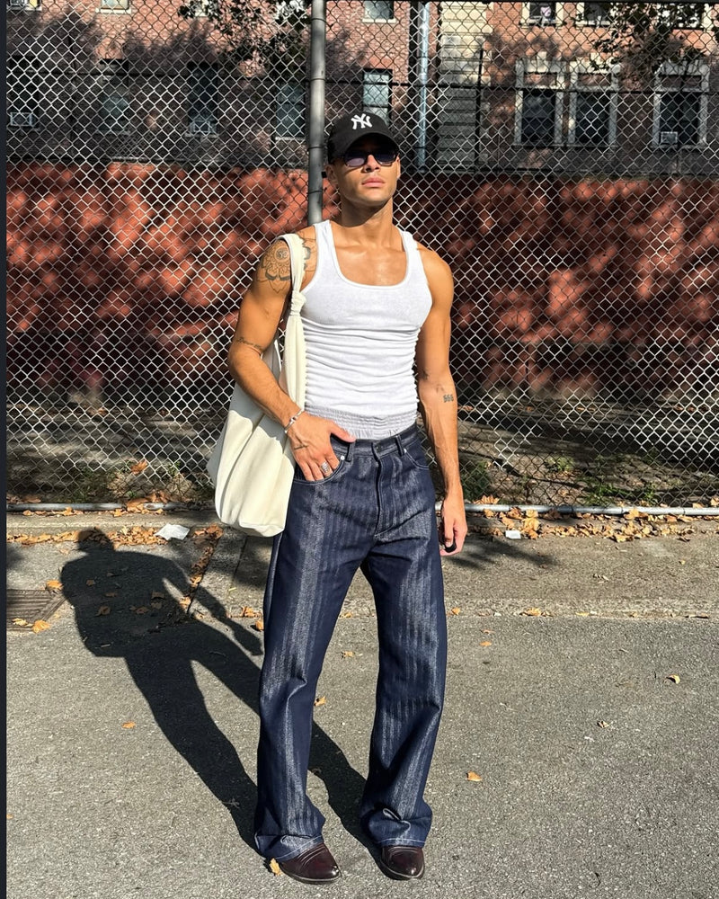 Indigo Harringbone Jeans