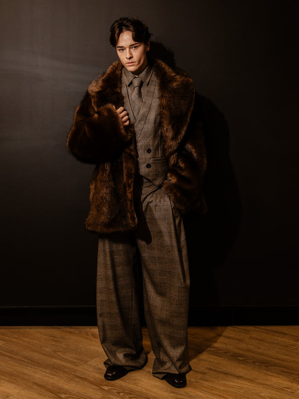 Notched Lapel Fur Jacket  [Pre-Order]