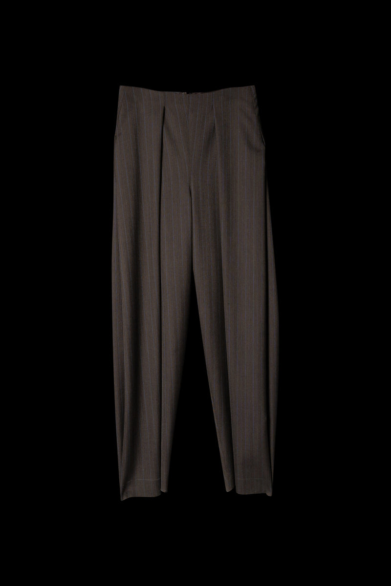 High Waist Triangle-Pleats Trousers [Pre-Order]