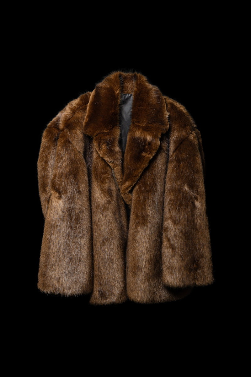 Notched Lapel Fur Jacket  [Pre-Order]
