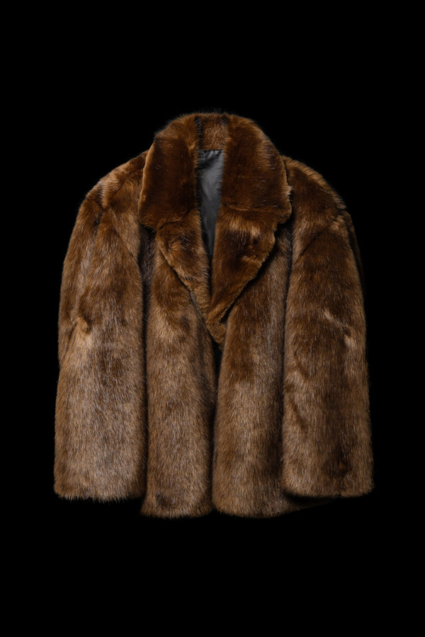 Notched Lapel Fur Jacket  [Pre-Order]