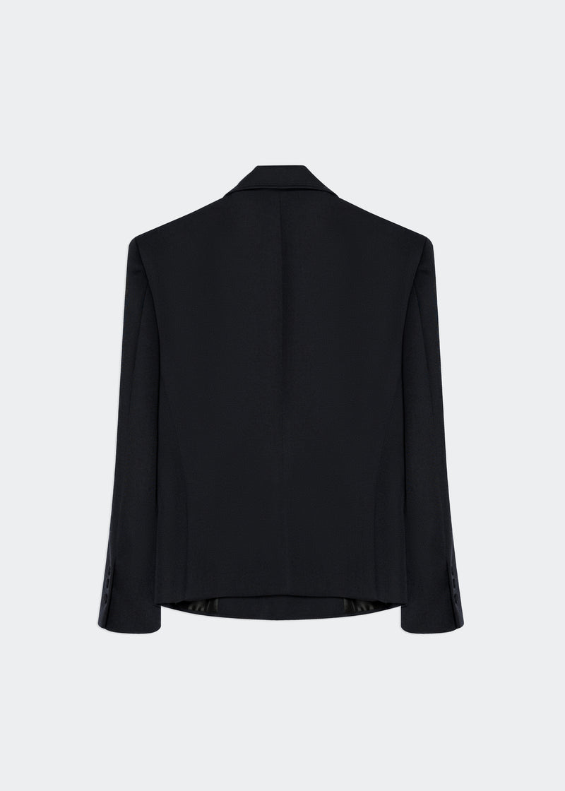 Black Re-engineered Double-Breasted Blazer