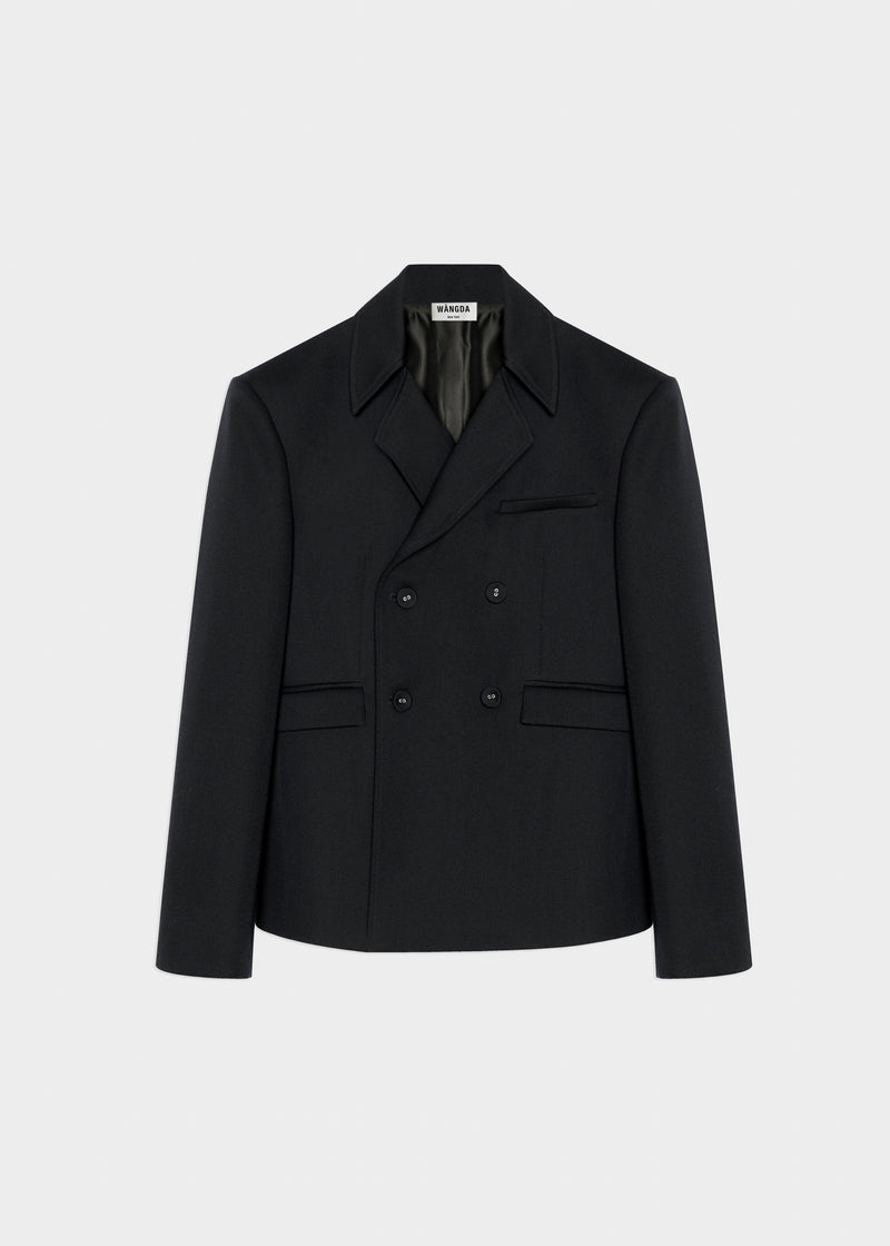 Black Re-engineered Double-Breasted Blazer