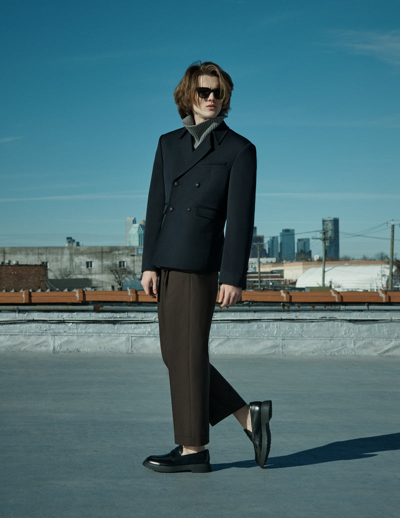 Black Re-engineered Double-Breasted Blazer